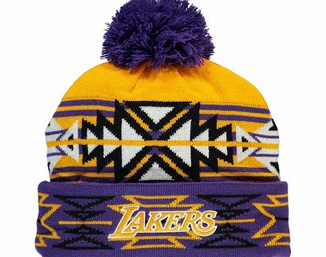 n/a Los Angeles Lakers Geo-Tech Cuff Bobble Hat
