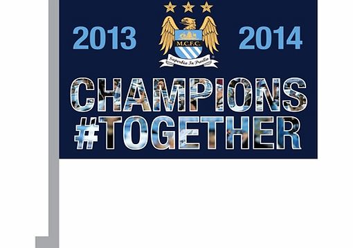Manchester City Champions #Together Car Flag