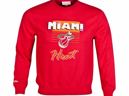 n/a Miami Heat 90s Retro Crew Sweatshirt Red