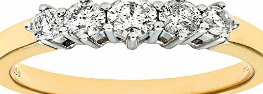 Naava 9 ct Yellow Gold 0.50 ct Diamond Graduated Eternity Ring, Yellow Gold, O