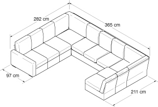 Nabru Build Your Own U Shape Sofa - Guaranteed to Fit