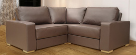 Sui Small Corner Sofa - Espresso Faux Leather