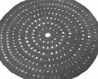 Naco Crochet Round Rug Charcoal grey M,L,XL