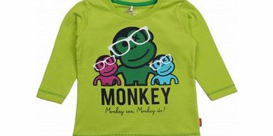 Name It Toddler Boys Lime Dali Monkey Print