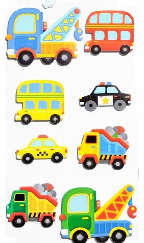 3D Wall Decoration Stickers : Car, Lorry, Bus, Truck. Top Childrens Gift Idea