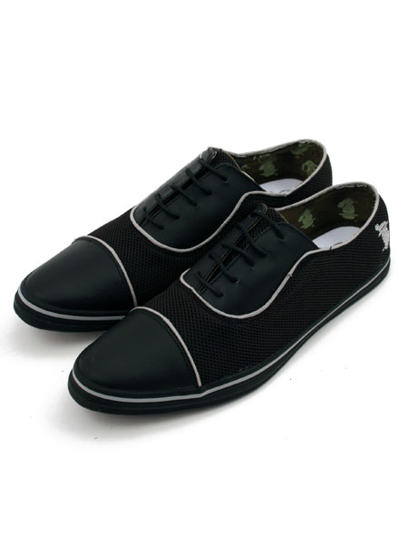 Black Oxford and Pipe Mesh Shoe