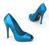 Naot Garage Shoes - Geena - Womens High Heel Shoe - Teal Satin Size 5 UK