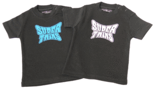Super Twins Funky Twins Slogan T-shirt Baby Gift