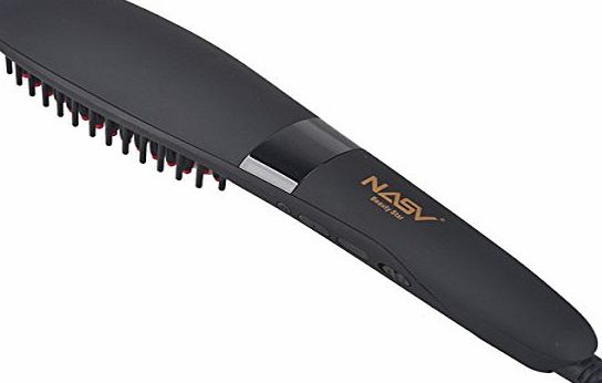 NASV Witmoving Hair Straightener Brush Electric Heating Hair Straightener for Silky Frizz-free Hair Brush Ceramic Heating Straighteners Comb Anti-Scald Effective Detangling (Pink)