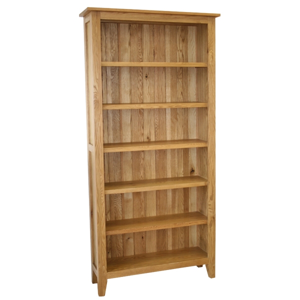 natasha Solid Oak 6 Shelf Book Case