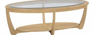Nathan Shades Glass Top Oval Coffee Table