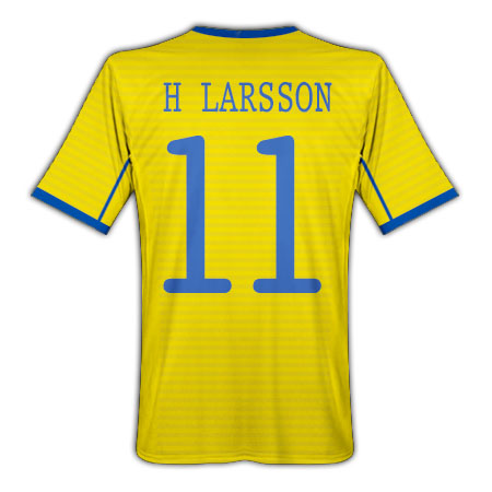 Nike 2010-11 Sweden Umbro Home Shirt (H.Larsson 11)