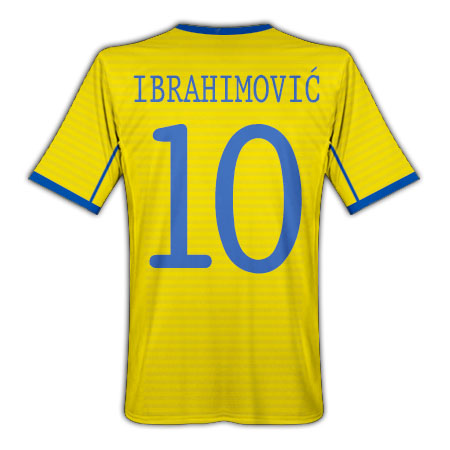 Nike 2010-11 Sweden Umbro Home Shirt (Ibrahimovic 10)