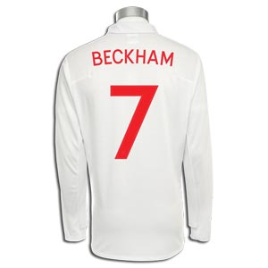 Umbro 09-10 England World Cup L/S home (Beckham 7)