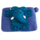 Natural Collection Select Felt Elephant Purse - Blue