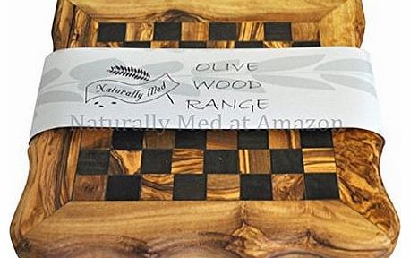 Naturally Med - Games Olive Wood 4-Games Set - Chess, Dominoes, Draughts, Solitaire