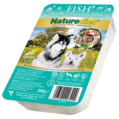 Tray Adult Dog Food with Fish, Potato and#38; Rice 390gm