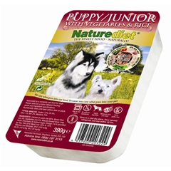 Tray Puppy / Junior Dog Food with Chicken, Lamb, Vegetables and Rice 390gm