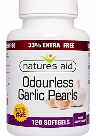 Natures Aid 2mg Garlic Pearls One A Day - Pack of 120 Capsules