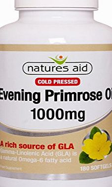 Natures Aid Evening Primrose Oil (Cold Pressed),1000mg, 180 Capsules