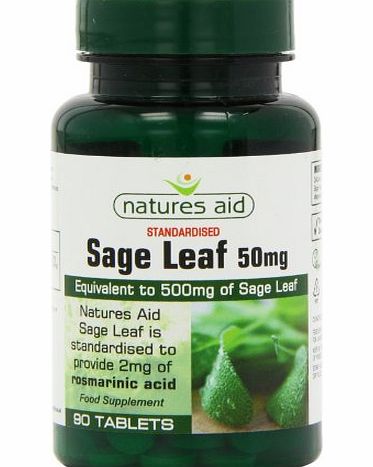 Natures Aid Health 50mg Sage Leaf 90 Tablets