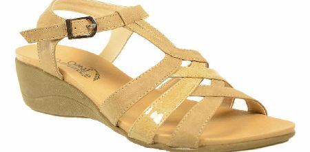 NATURE`S OWN Vita White/Gold Wedge Sandal