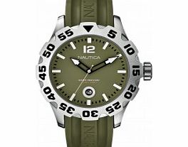 Nautica Mens BFD 100 Green Resin Watch