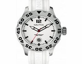 Nautica Mens BFD 100 White Resin Watch