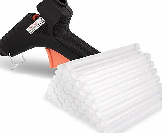 Nayka Hot Glue Gun and Glue Sticks Bundle (50-Pack) - 60W Glue Gun Heats Up Quickly - Ultra Clear Hot Melt Craft Glue - Hobbyists, Crafters, Crafting, Fabrics, Ceramics amp; More - Glue Sticks (11.2mm x 10