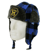 NCAA Michigan Blue and Black Faux Fur Trapper Hat