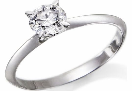 1/3 ctw. Round Diamond Solitaire Engagement Ring in 18k White Gold