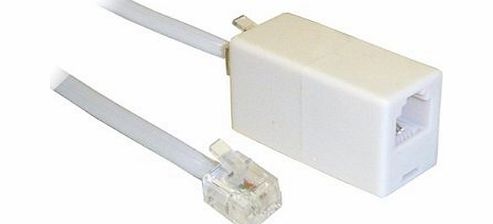 NeedSparesTM NeedSpares 30M ADSL RJ11 Broadband Modem Extension Cable - Male Plug to Male Plug ADSL Cable with Female Socket to Female Socket Coupler