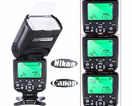 E-TTL CANON I-TTL NIKON Speedlite Camera Flash for Canon amp; Nikon Digital SLR Cameras *High Speed Sync* Rebel SL1 XT Xti Xsi T1i T2i T3i T4i T5i XS T3i EOS 5D Mark II 2 III 3 1Ds 6D 7D 60D