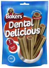 Bakers Dental Delicious Beef Dog Treats 230g