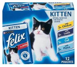 Nestle Purina Felix Pouches Kitten 12 x 100g