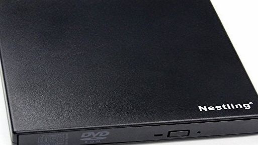 Nestling External USB 2.0 Ultra Slim DVD Drive CD Burner Drive External Drive for Laptops, Desktops, Netbooks, One Machine- Support Windows 98SE / ME / 2000 / XP / WIN7 / VISTA MAC OS8.6 or Higher Ope