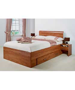 nevada Walnut Effect Double Bed with Luxury Firm Mattress