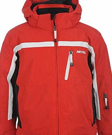 Nevica Kids Meribel Ski Jacket Junior Boys Snow Coat Winter Skiwear Clothing Red/Black 7-8 (SB)