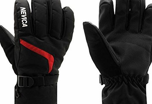 Nevica Mens Ski Gloves Snowboard Rubber Grip Clip Winter Sports Accessory Black/Red L