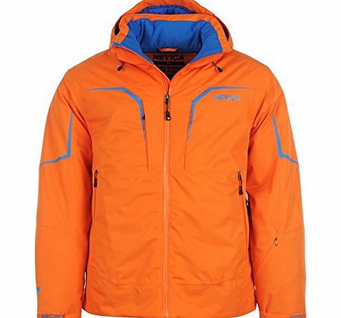 Nevica Mens Vail Ski Jacket Snow Skirt Coat Zip Hooded Winter Skiwear Clothing Orange/Blue M