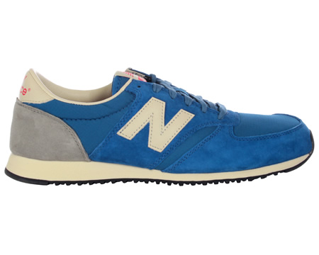 New Balance 420 Blue/White Nylon/Suede Trainers