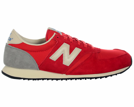 New Balance 420 Red Nylon/Suede Trainers