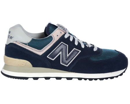 574 Navy Suede Trainers