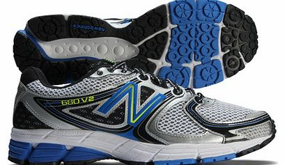 New Balance 680 V2 D Mens Running Shoes White/Silver/Blue