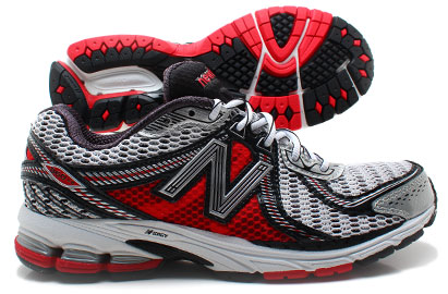 New Balance 860 V2 Mens Running Shoes White/Silver/Red
