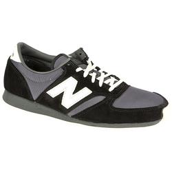 New Balance Male 420 Leather/Textile Upper Textile Lining Fashion Trainers in Black Grey