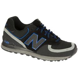 New Balance Male 574 Leather/Textile Upper Leather Lining Fashion Trainers in Black