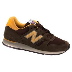 Male 670 Leather/Textile Upper Textile Lining Fashion Trainers in Brown