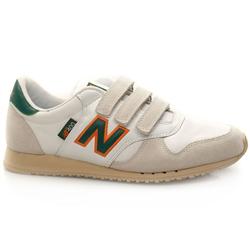 New Balance Male New Balance 410 Leather Upper Fashion Trainers in White and Green