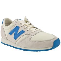 Male New Balance 420 Suede Upper Fashion Trainers in White and Blue